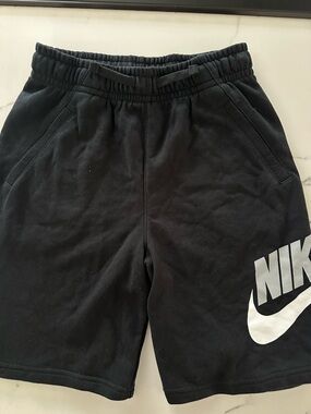 Nike Black Shorts with White Swoosh Logo